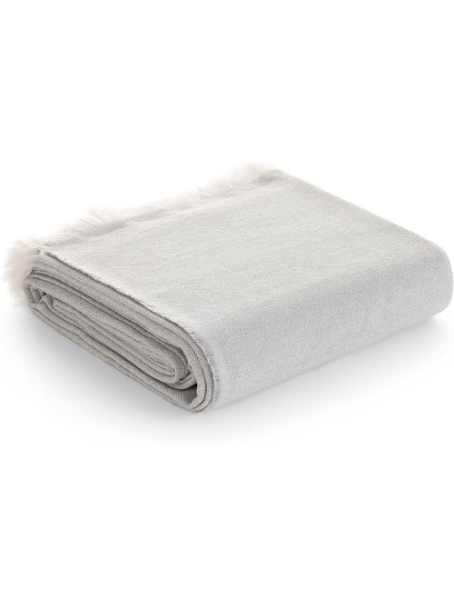 Couverture type Plaid, tissu texturé en fil teint, avec franges - Gamusi - Kiabi Couverture type Plaid, tissu texturé en fil teint, avec franges - Gamusi - Kiabi