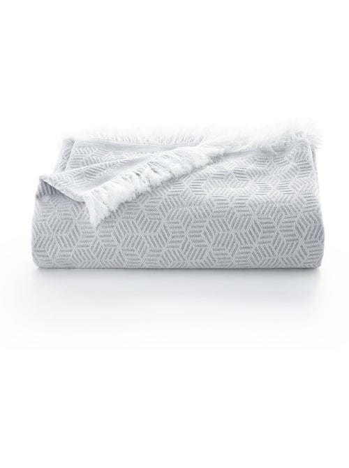 Couverture type Plaid, tissu texturé en fil teint, avec franges - Gamusi - Kiabi Couverture type Plaid, tissu texturé en fil teint, avec franges - Gamusi - Kiabi