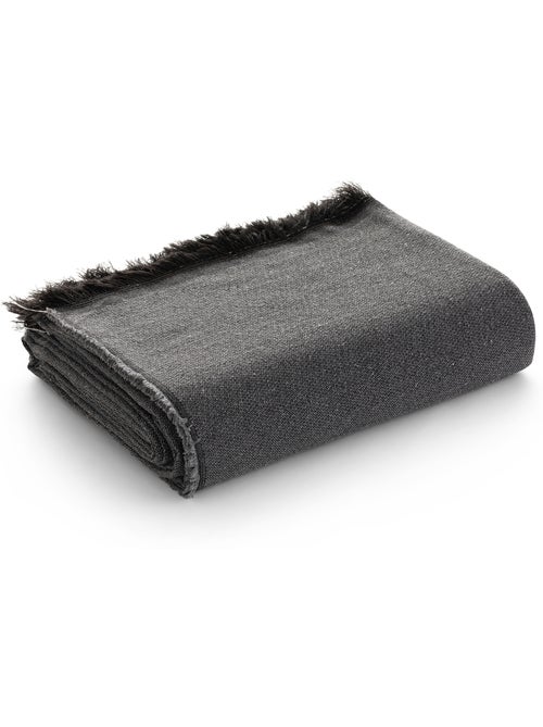Couverture type Plaid, tissu texturé en fil teint, avec franges - Gamusi - Kiabi Couverture type Plaid, tissu texturé en fil teint, avec franges - Gamusi - Kiabi