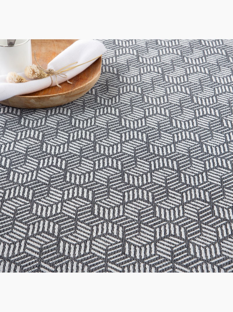 Couverture type Plaid, tissu texturé en fil teint, avec franges - Gamusi Noir - Kiabi