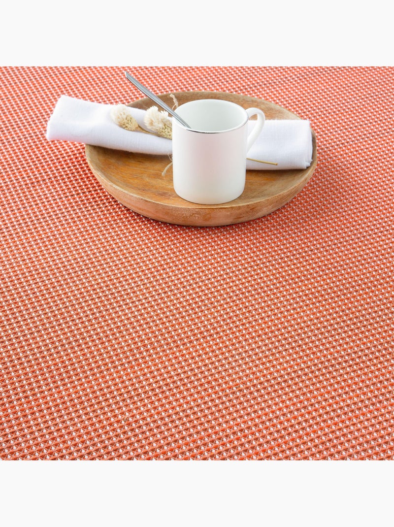 Couverture type Plaid, tissu texturé en fil teint en relief en nid d'abeille, avec franges - Gamusi Brique - Kiabi