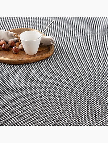 Couverture type Plaid, tissu texturé en fil teint en relief en nid d'abeille, avec franges - Gamusi