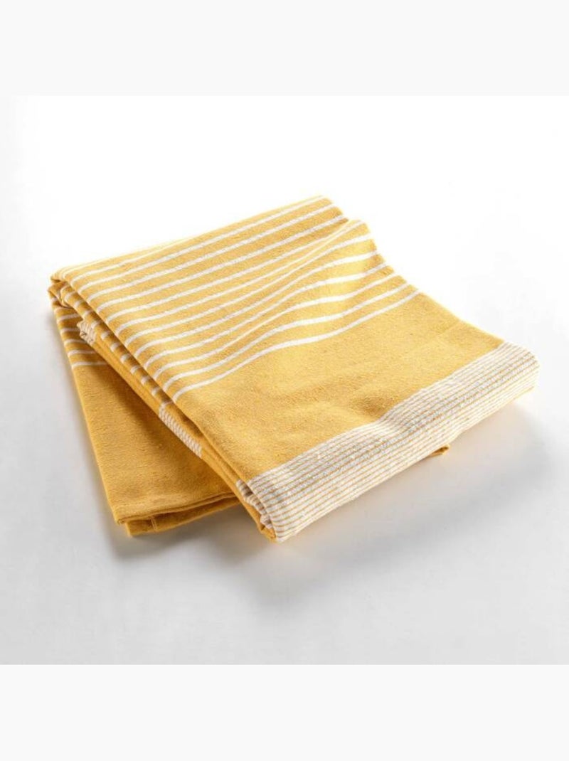 Couvre lit 1 personne coton/polyester tisse adele Curry - Kiabi