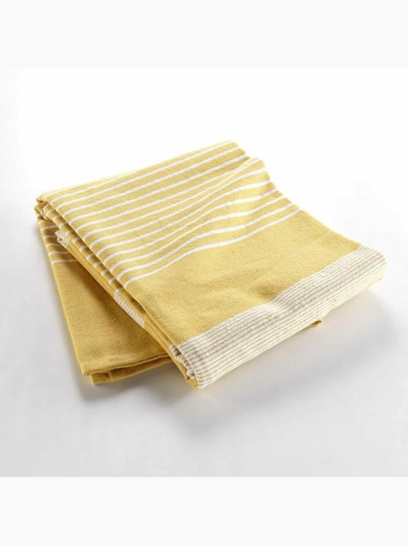 Couvre lit 1 personne coton/polyester tisse adele Curry - Kiabi