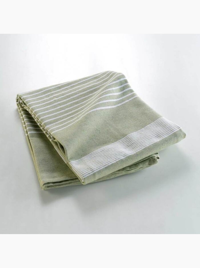 Couvre lit 1 personne coton/polyester tisse adele Vert Sauge - Kiabi