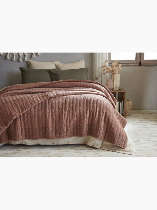 Couvre-lit alix en coton jacquard - Kiabi