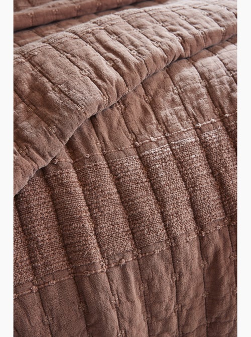 Couvre-lit alix en coton jacquard - Kiabi