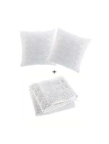 Couvre-lit cassandra + 2 housses de coussin – jersey/microfibre