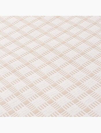 Couvre-lit en coton avec motif à carreaux en relief, tissu texturé.