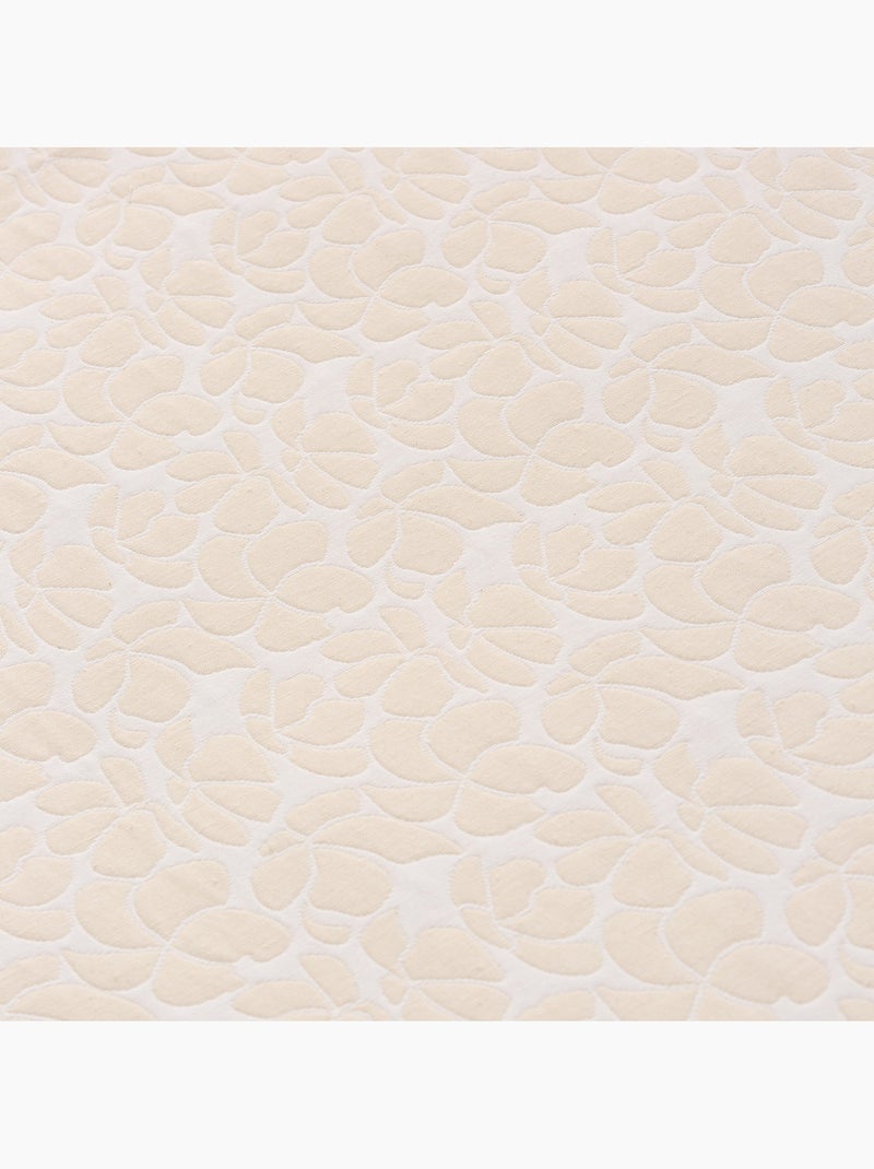 Couvre-lit en coton avec motif floral en relief, tissu texturé. Blanc - Kiabi