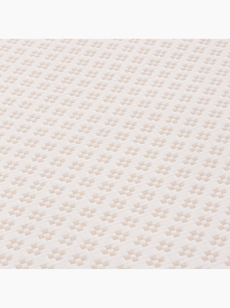 Couvre-lit en coton avec motif géométrique en relief, tissu texturé. Beige - Kiabi