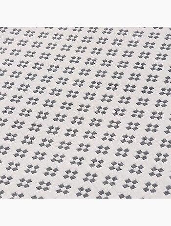 Couvre-lit en coton avec motif géométrique en relief, tissu texturé.