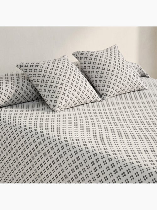 Couvre-lit en coton avec motif géométrique en relief, tissu texturé. - Kiabi