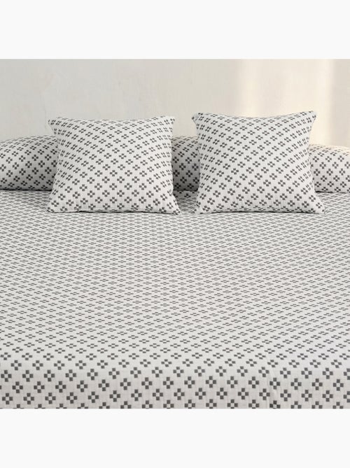 Couvre-lit en coton avec motif géométrique en relief, tissu texturé. - Kiabi