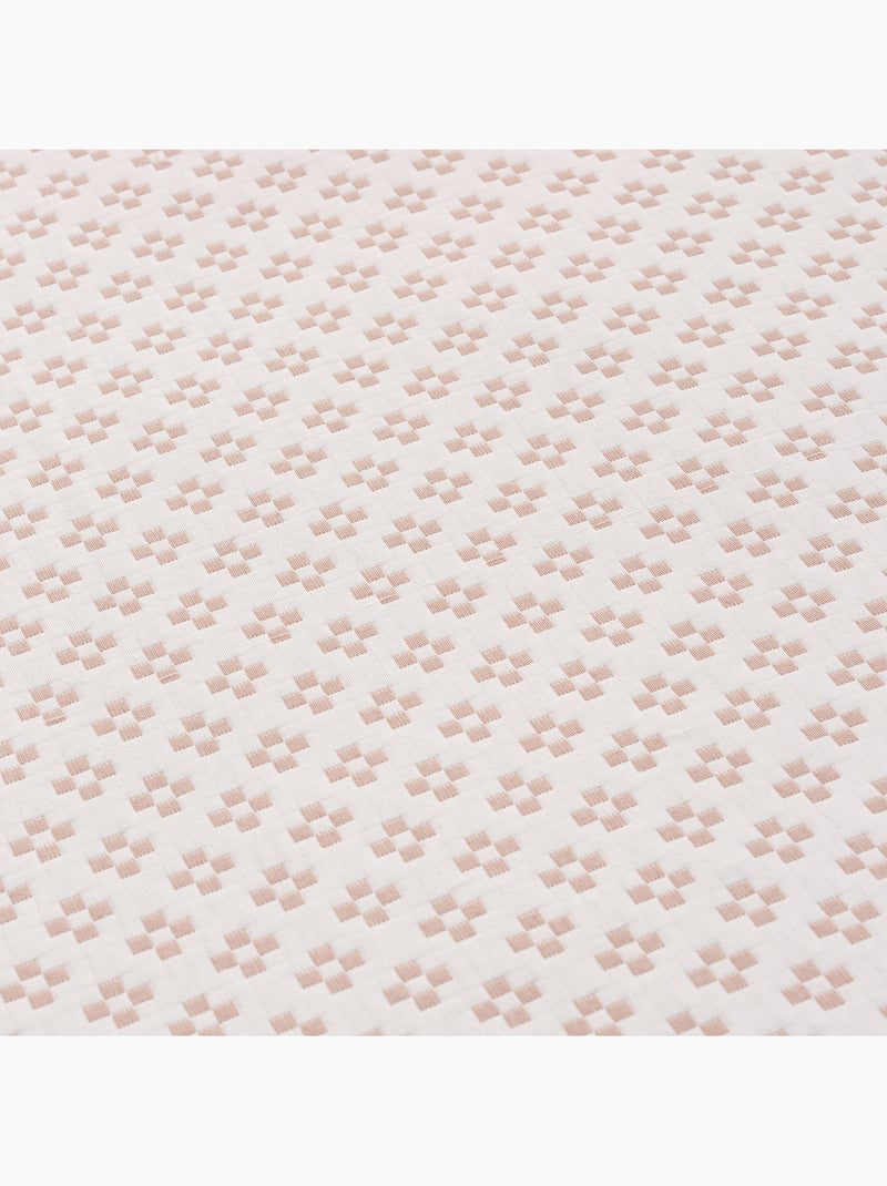 Couvre-lit en coton avec motif géométrique en relief, tissu texturé. Rose - Kiabi