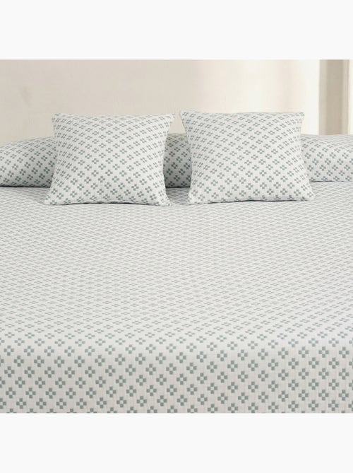 Couvre-lit en coton avec motif géométrique en relief, tissu texturé. - Kiabi