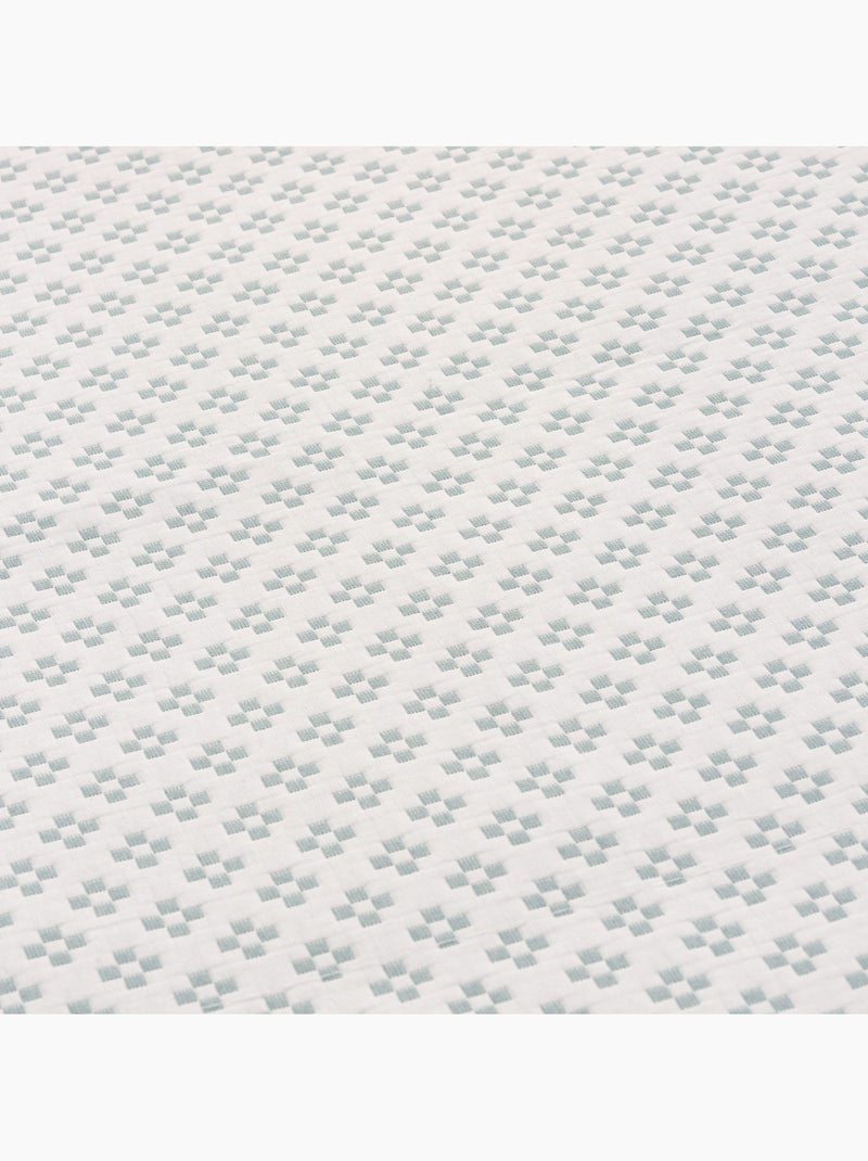 Couvre-lit en coton avec motif géométrique en relief, tissu texturé. Vert - Kiabi