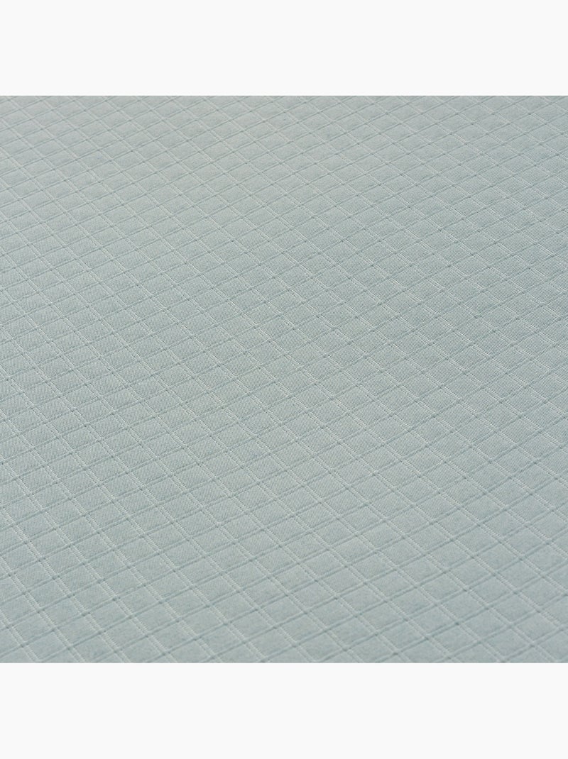 Couvre-lit en coton uni, tissu texturé à carreaux. Vert - Kiabi