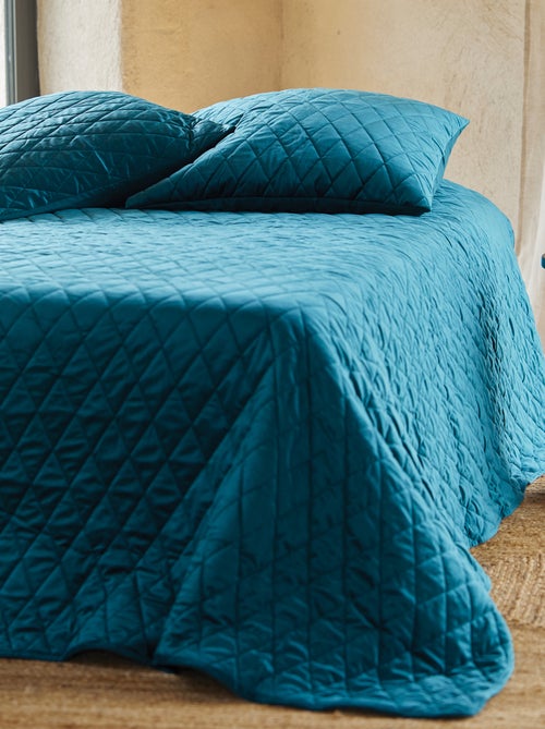 Couvre-lit et taies d'oreiller en velours matelassé - Kiabi