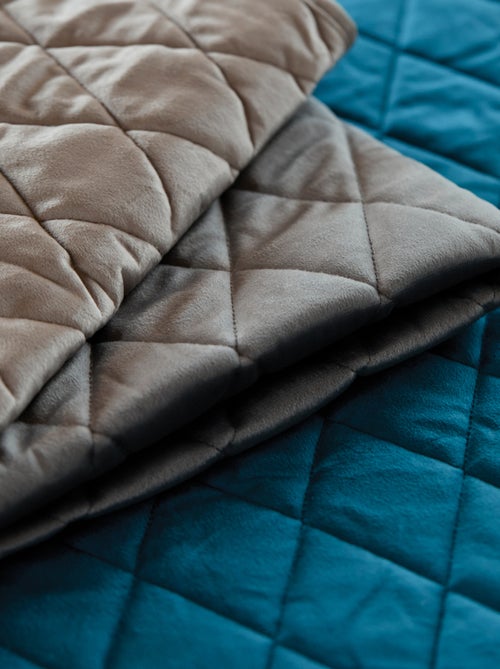 Couvre-lit et taies d'oreiller en velours matelassé - Kiabi