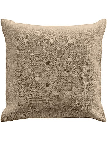 Couvre-lit matelassé + 2 housses de coussin en microfibre unie romane