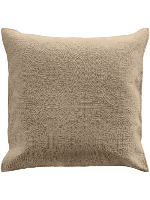 Couvre-lit matelassé + 2 housses de coussin en microfibre unie romane - Kiabi