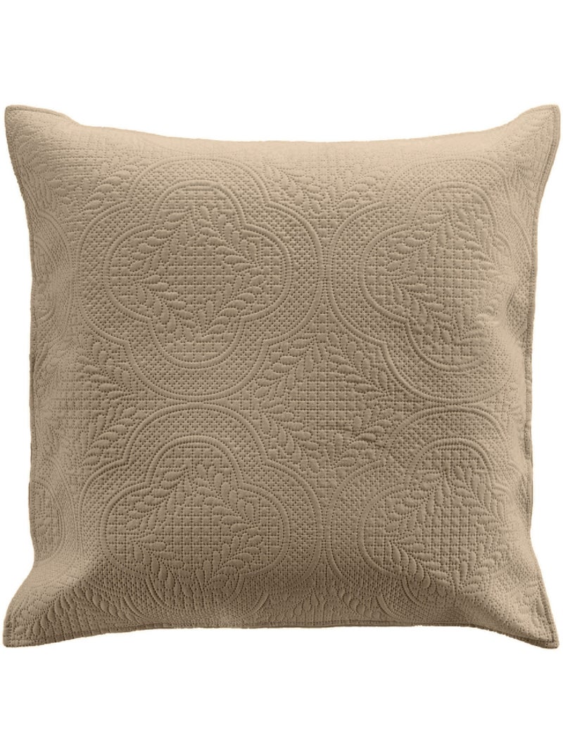 Couvre-lit matelassé + 2 housses de coussin en microfibre unie romane Lin - Kiabi