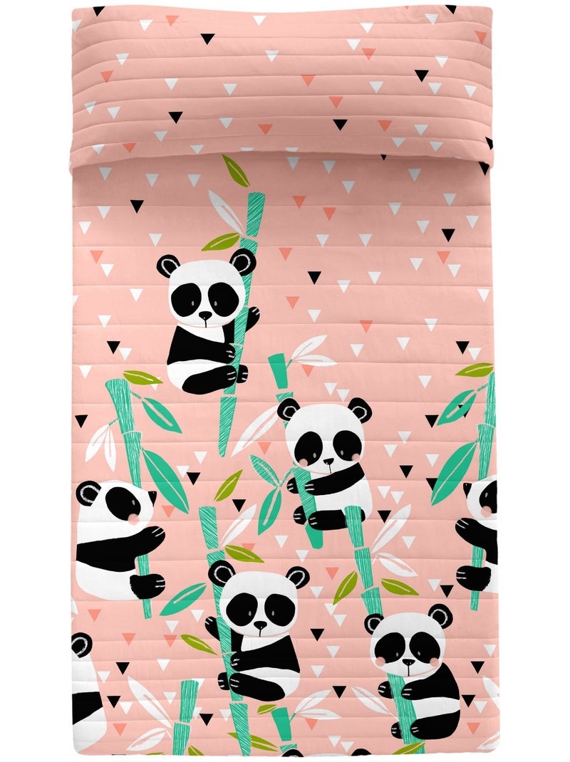 Couvre-lit Panda garden "Happyfriday" Rose - Kiabi