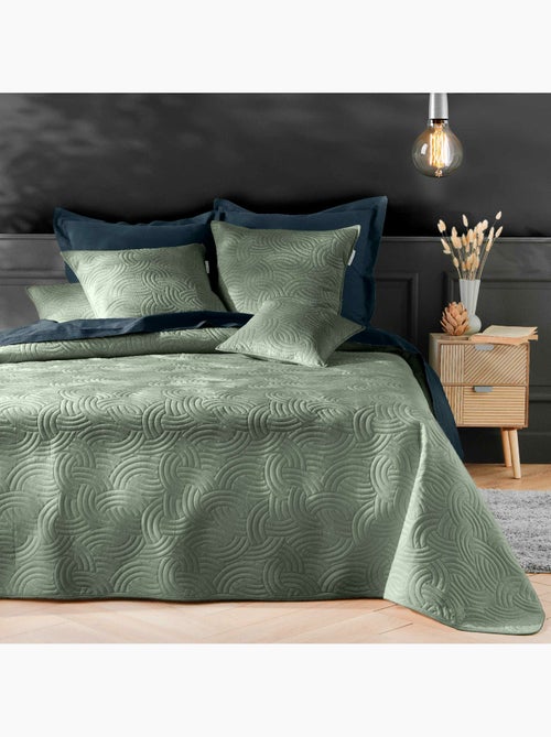 Couvre-lit velours uni solange + 2 housses de coussins 60x60 cm - Kiabi
