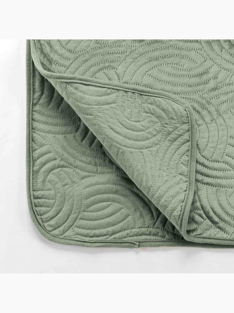 Couvre-lit velours uni solange + 2 housses de coussins 60x60 cm Vert cèdre - Kiabi