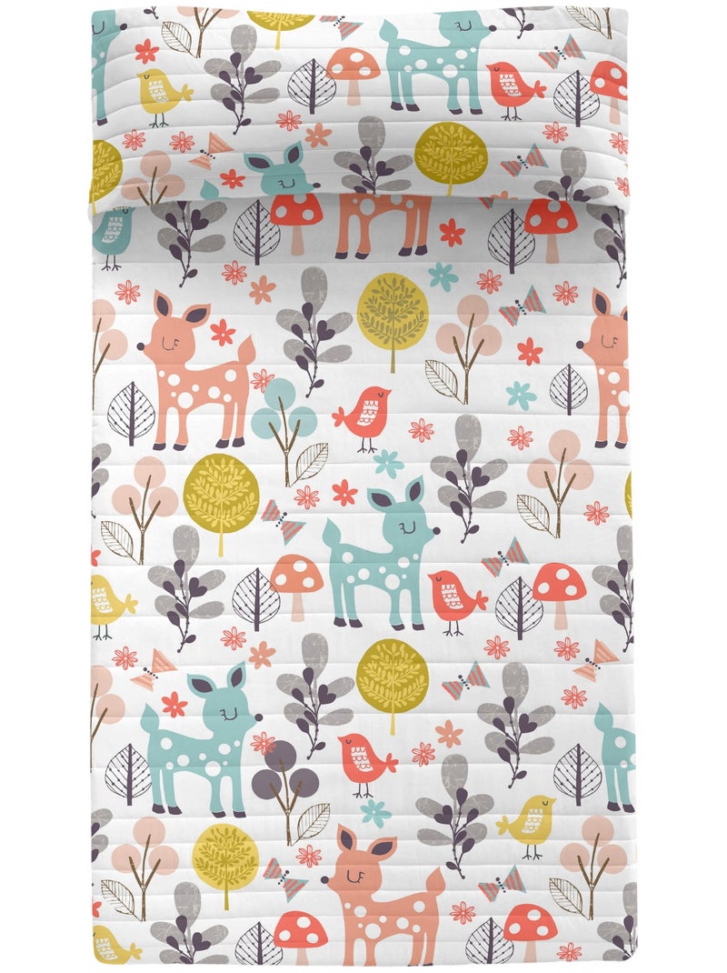 Couvre-lit Woodland "Happyfriday" Multicolore - Kiabi