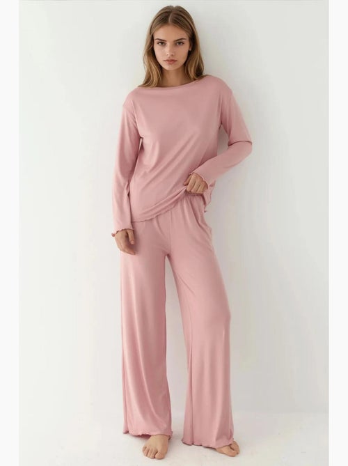 Cozy relaxed-fit pyjamaset met lange mouwen hiccup - Kiabi Cozy relaxed-fit pyjamaset met lange mouwen hiccup - Kiabi