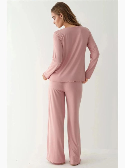 Cozy relaxed-fit pyjamaset met lange mouwen hiccup - Kiabi Cozy relaxed-fit pyjamaset met lange mouwen hiccup - Kiabi