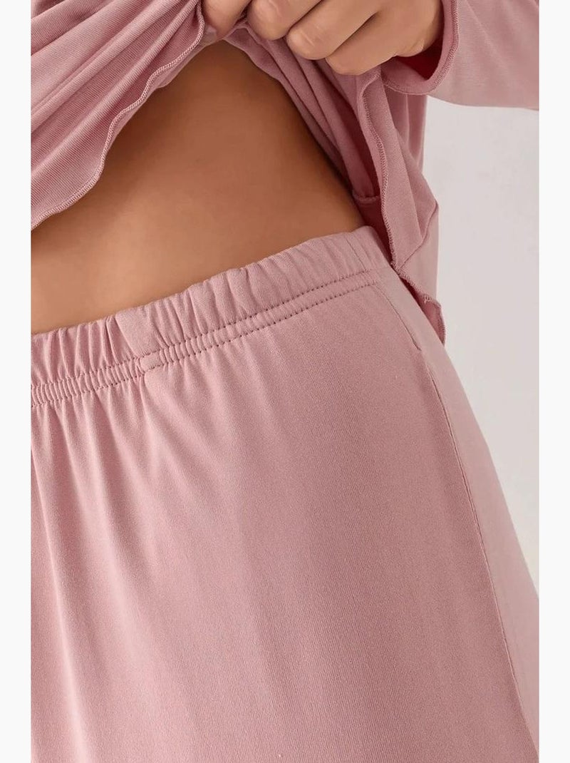 Cozy relaxed-fit pyjamaset met lange mouwen hiccup Bleekroze - Kiabi