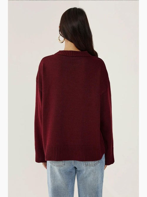 Cozy trui met ronde hals hiccup - Kiabi