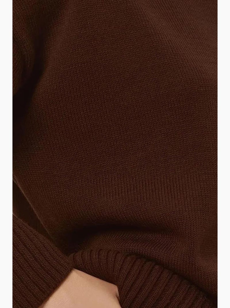 Cozy trui met ronde hals hiccup Bruin - Kiabi