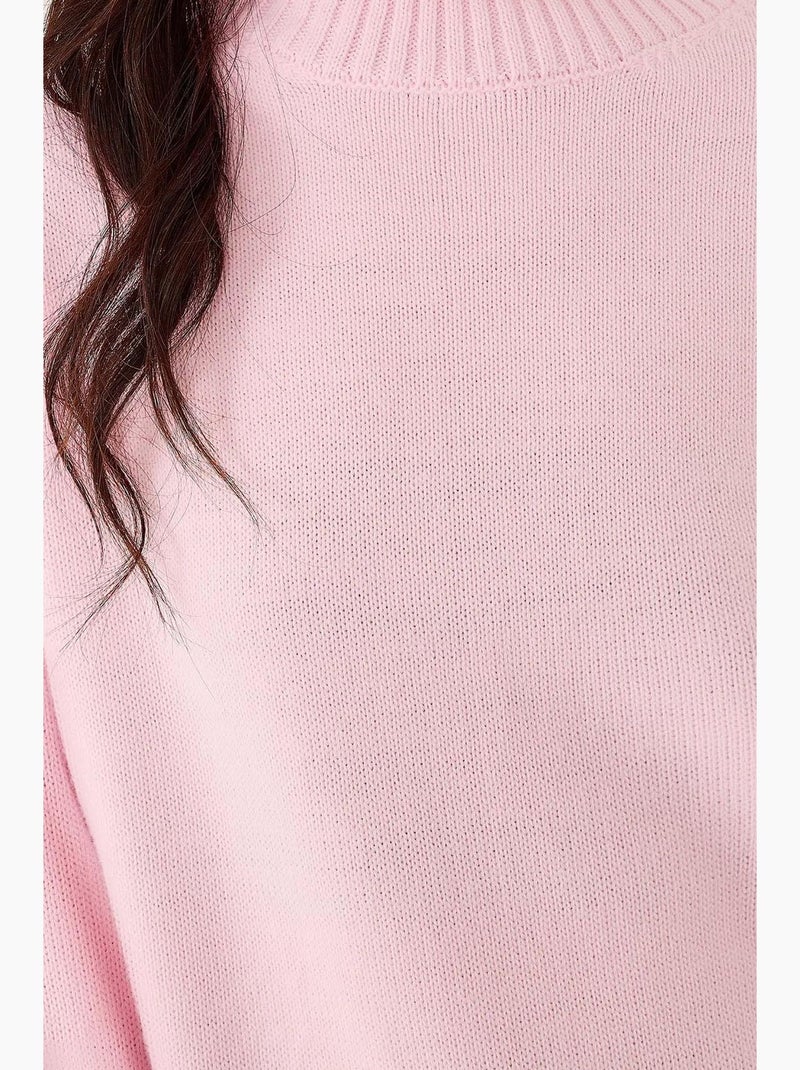 Cozy trui met ronde hals hiccup Lichtroze - Kiabi