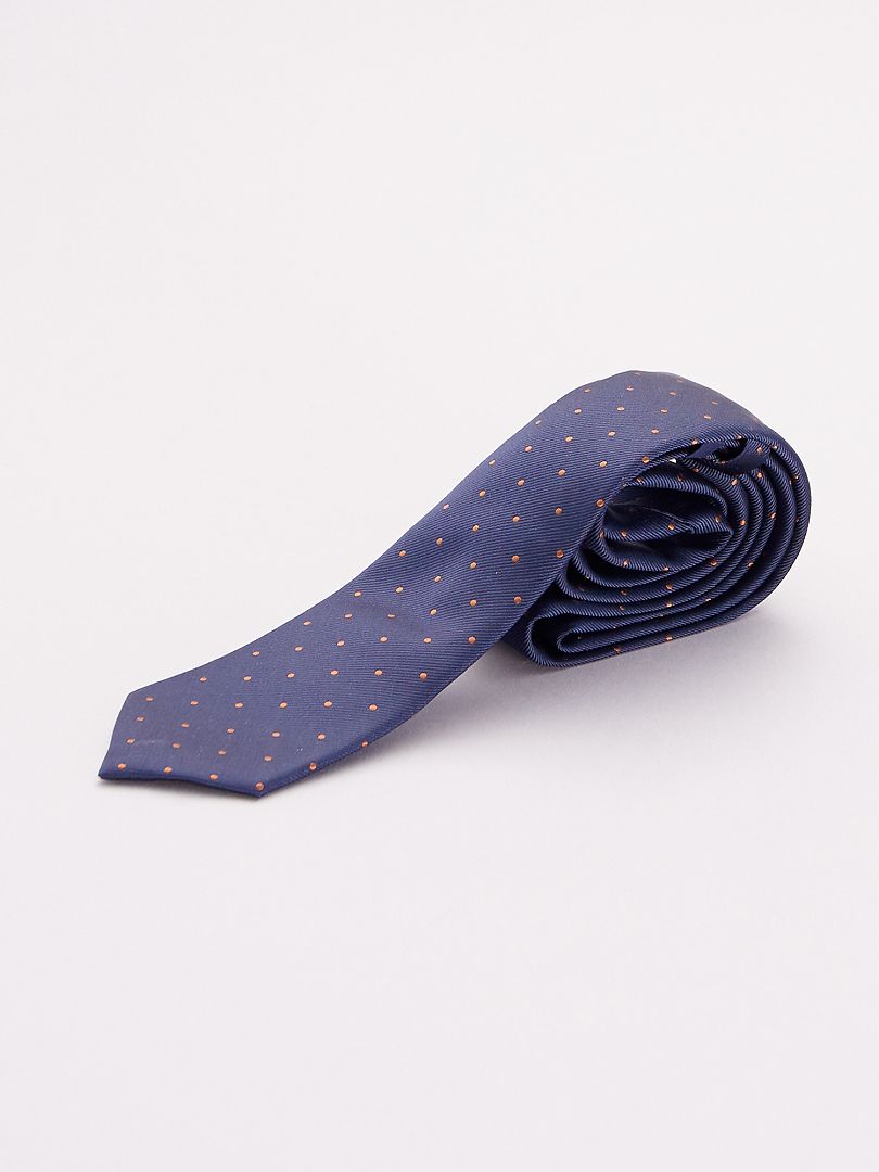 Cravate à pois bleu marine - Kiabi