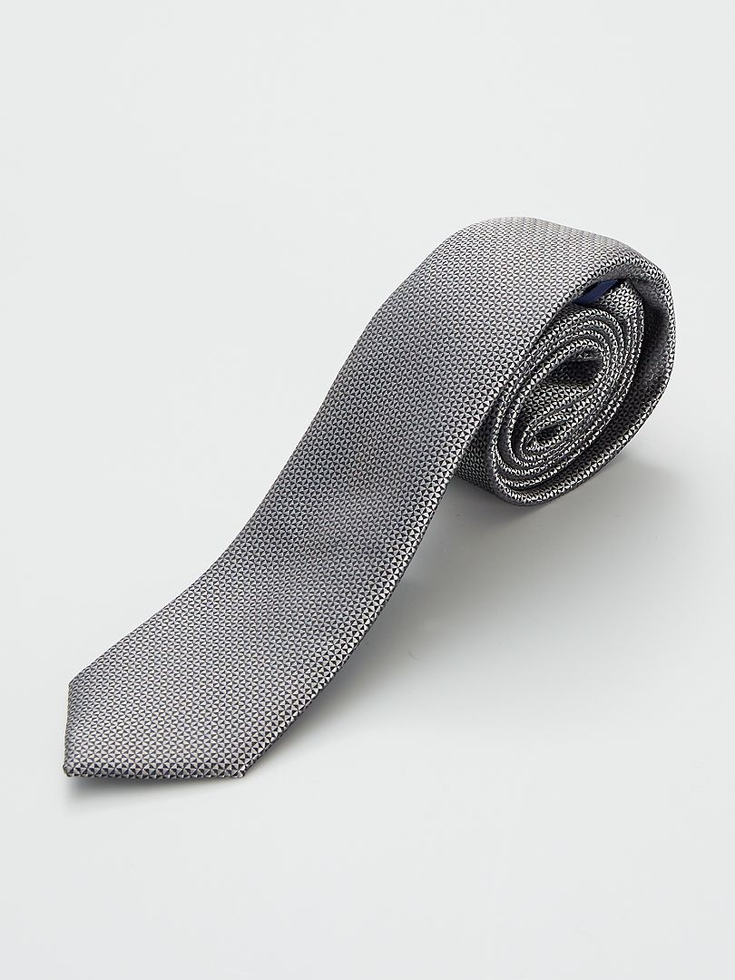 Cravate fine gris - Kiabi