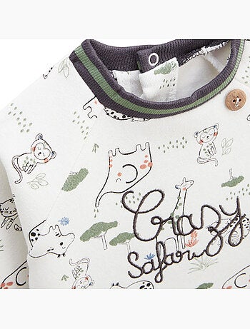 Crazy Safari babyset: fleece sweatshirt en fluwelen broek