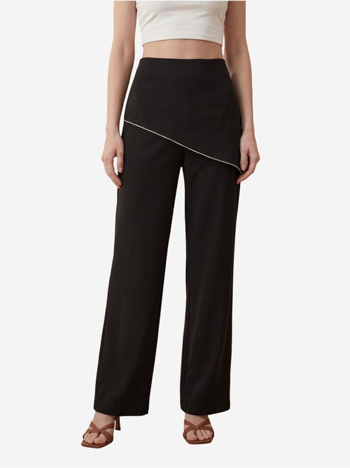 Crêpe broek met wijde pijp en hoge taille my fashion - Kiabi Crêpe broek met wijde pijp en hoge taille my fashion - Kiabi
