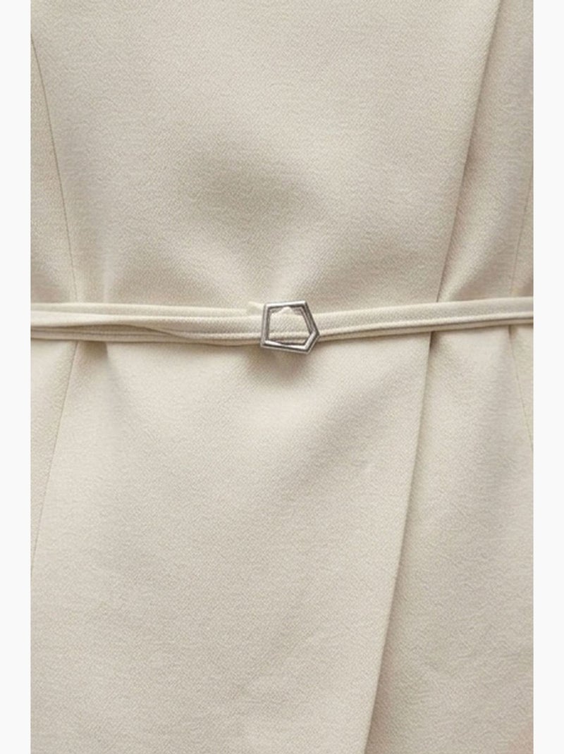 Crêpe gilet met ceintuur my fashion Crème - Kiabi