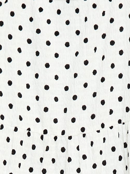 Crêpe tricot jurk met stippenprint - Kiabi