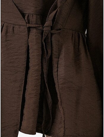 Crêpe wikkelblouse met v-hals en strikdetail bdart