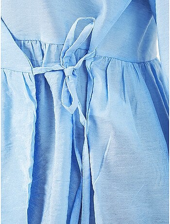 Crêpe wikkelblouse met v-hals en strikdetail bdart