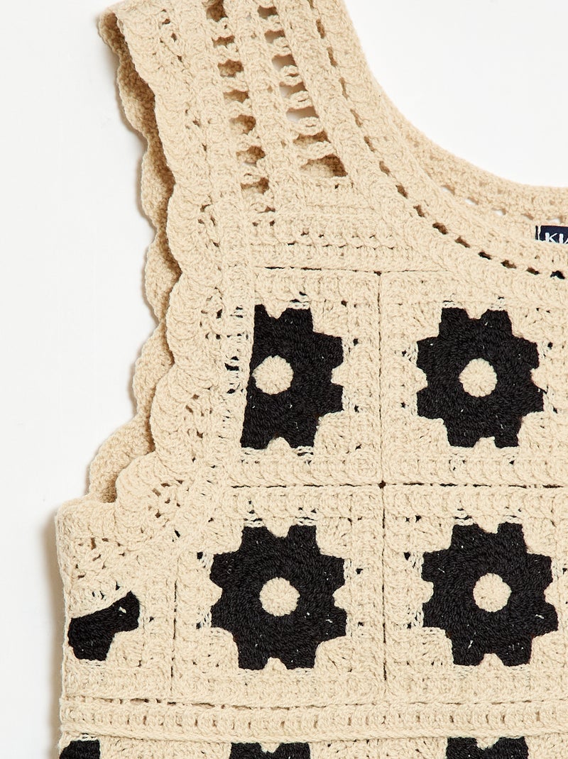 Crochettop met motief Biege - Kiabi