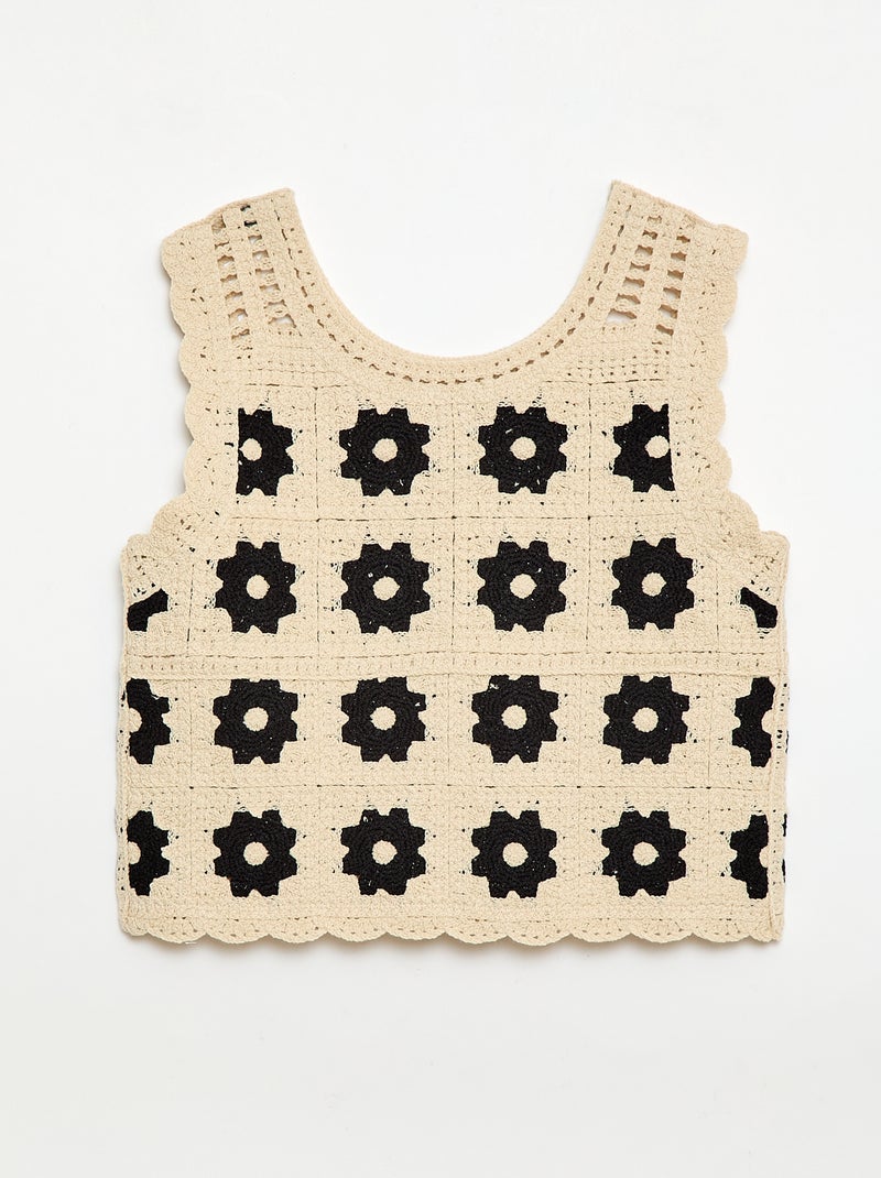 Crochettop met motief Biege - Kiabi