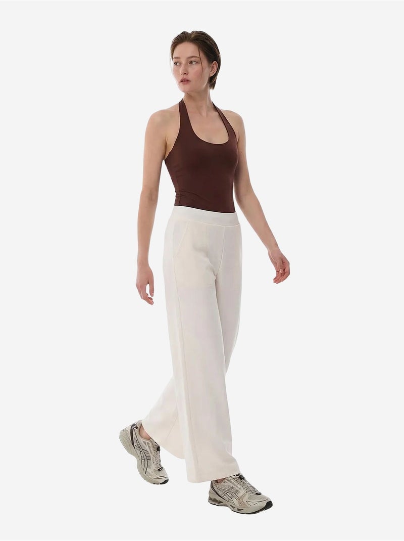 Crop broek van modal met hoge taille penti Gebroken wit - Kiabi
