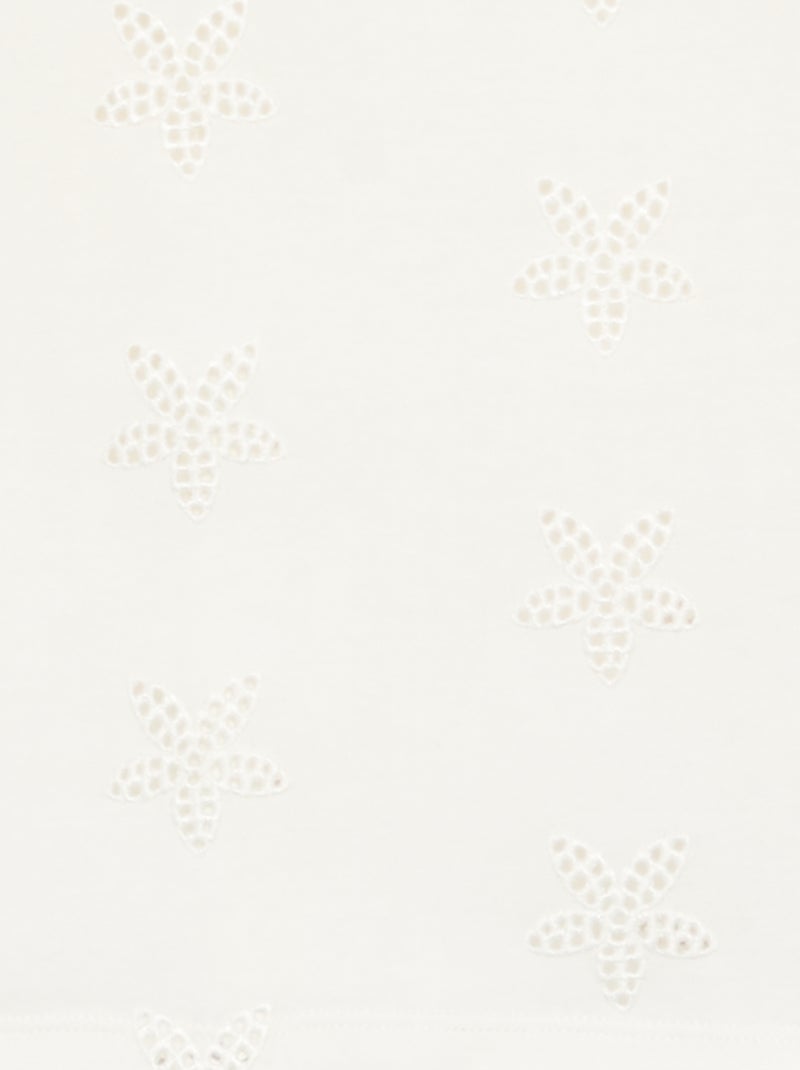 Crop T-shirt met broderie anglaise Wit - Kiabi