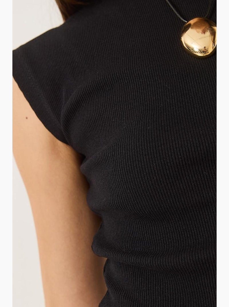 Crop t-shirt met ronde hals lucci Zwart - Kiabi